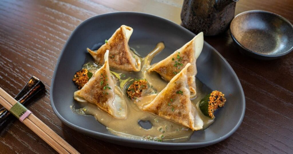 Gyoza dumplings from the Mimi Kakushi menu