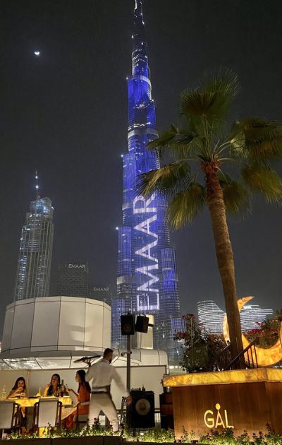 GAL Dubai restaurant terrace and skyline views.