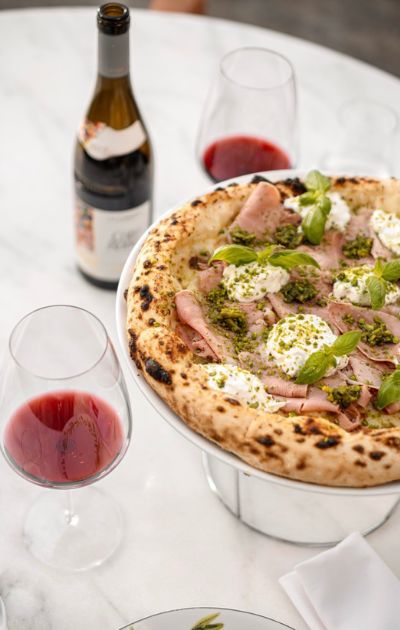 Pizza and wine in GAL Dubai restaurant